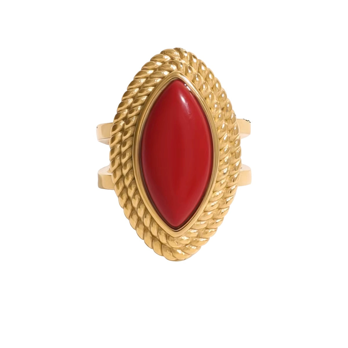 Marquise Cut Red Ring