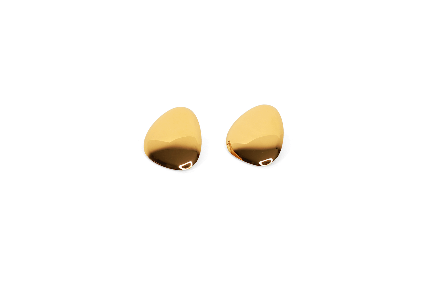 Gold Pebble Stud Earings