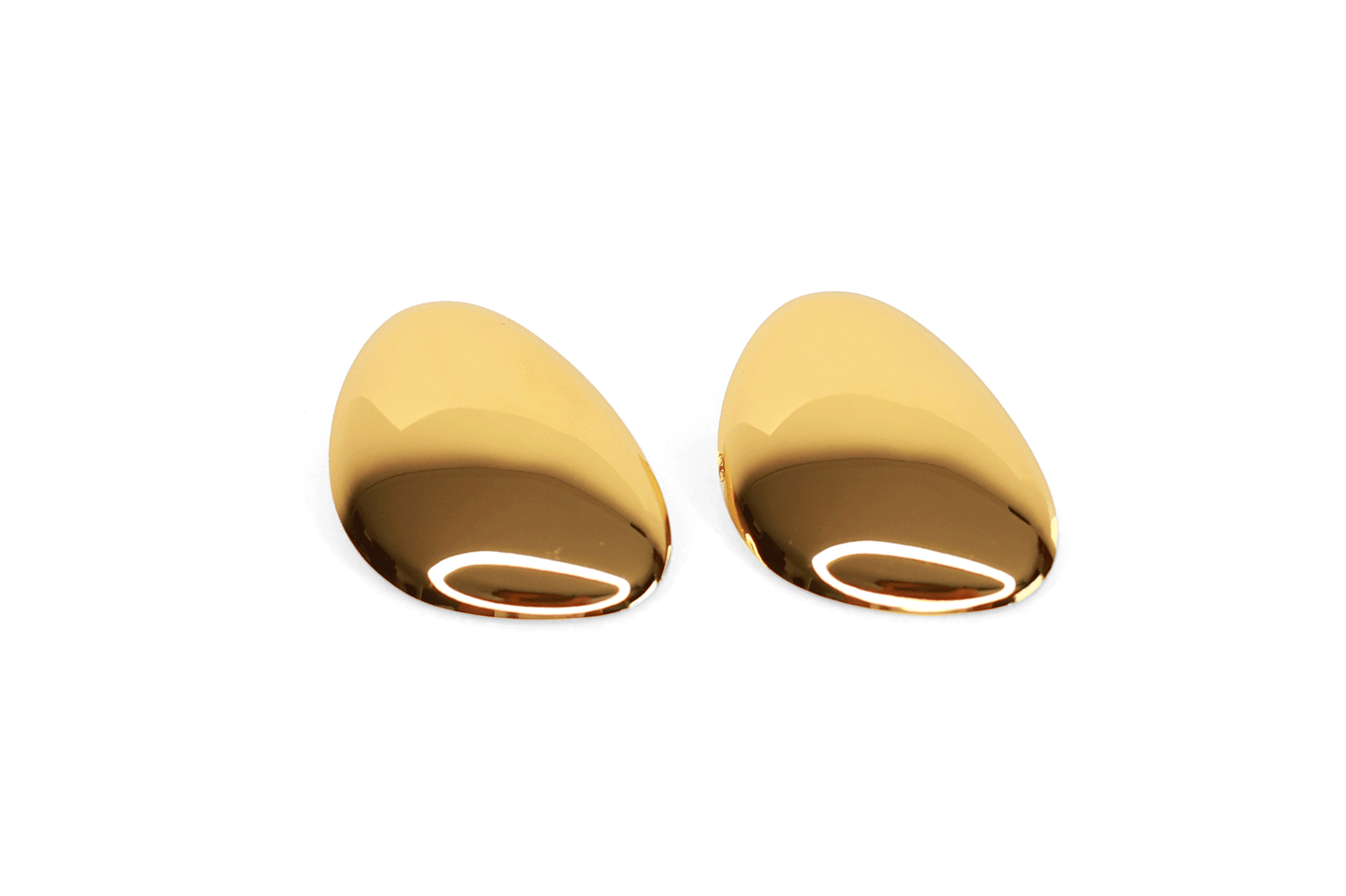 Gold Pebble Stud Earings