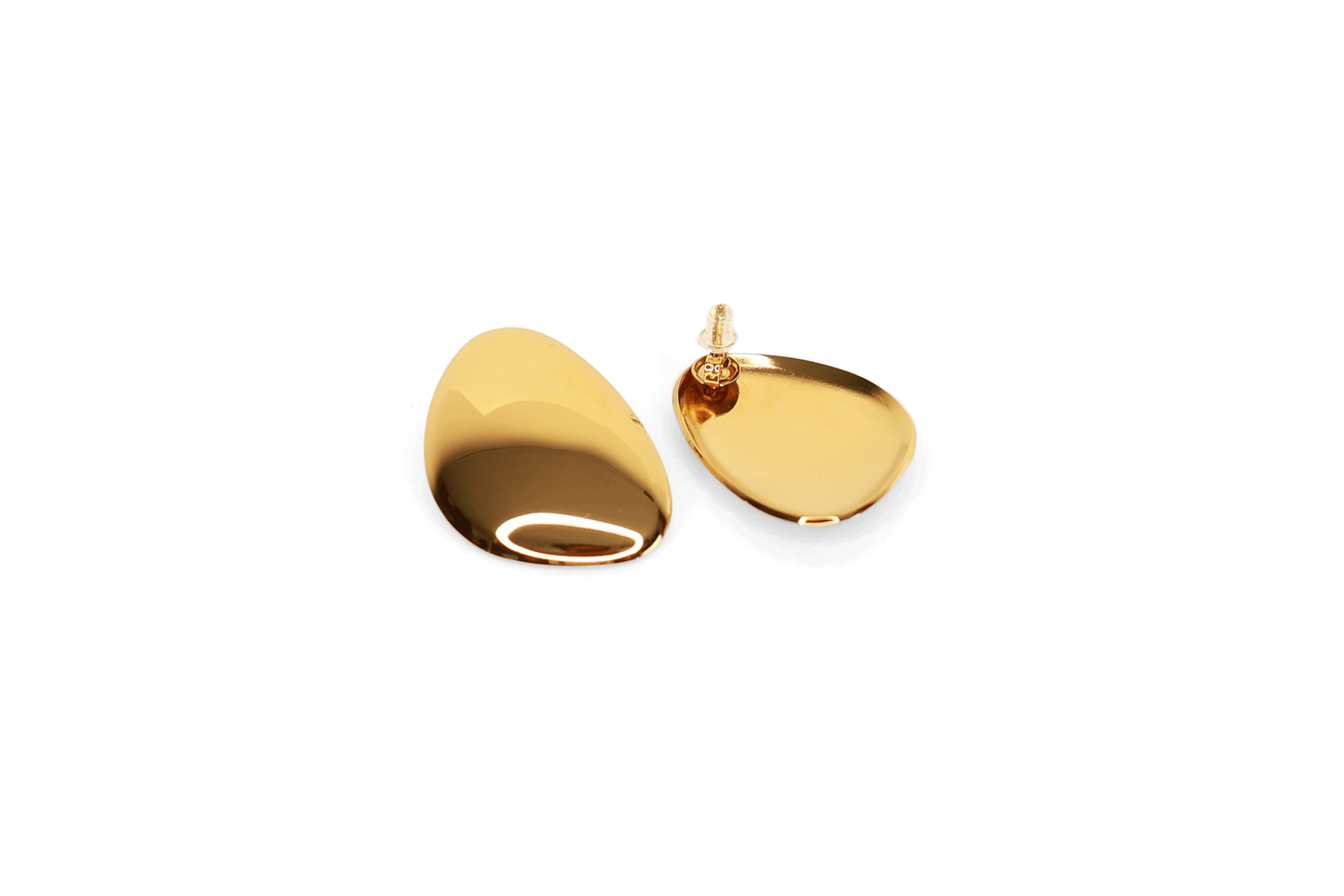 Gold Pebble Stud Earings