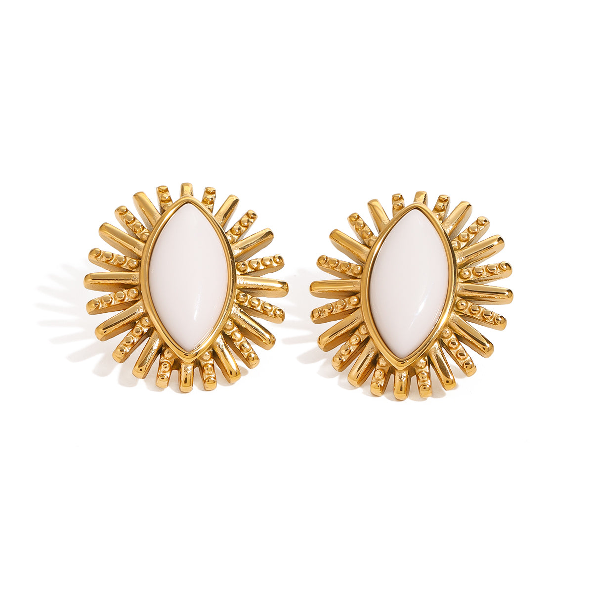 Marquise Cut White Earings