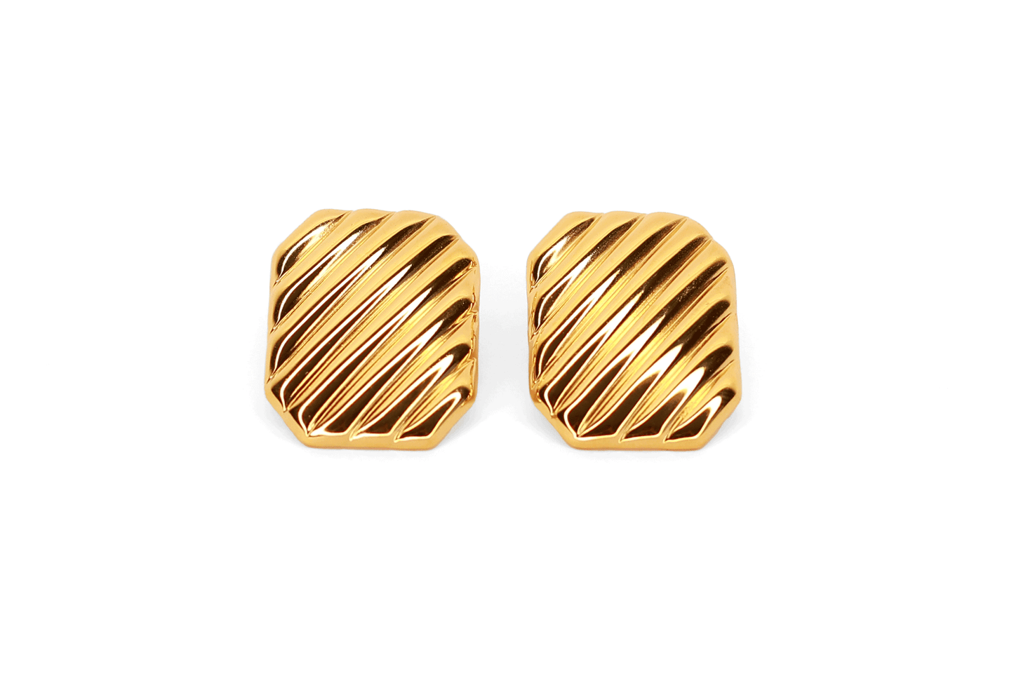 Rectangular Texture Stud Earrings
