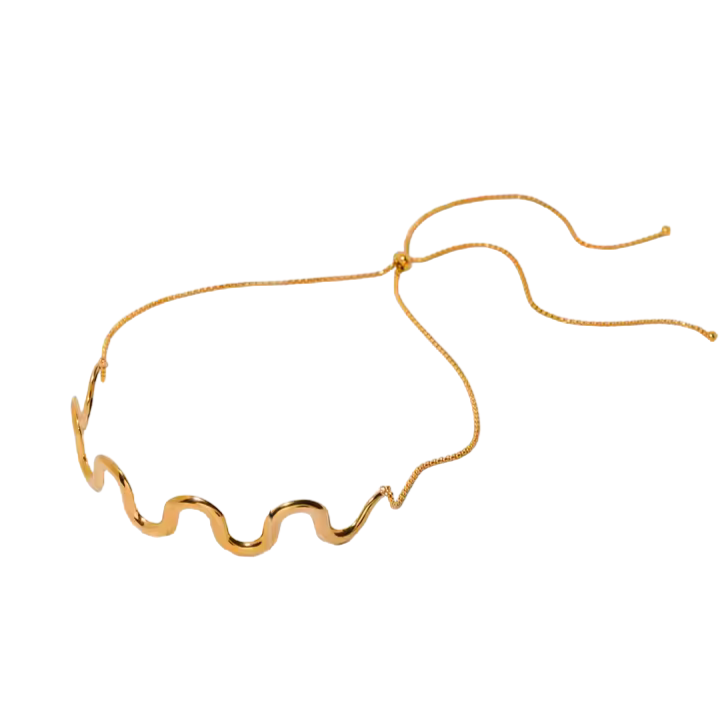 Wave Choker Goldtone