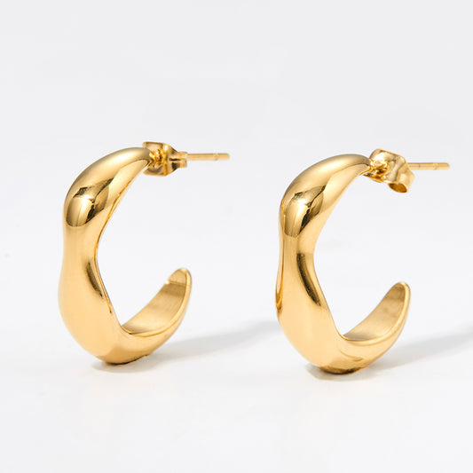 C-shaped Huggie Earrings