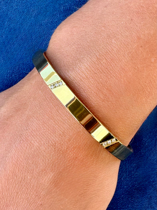 Gold Bangles with crystals