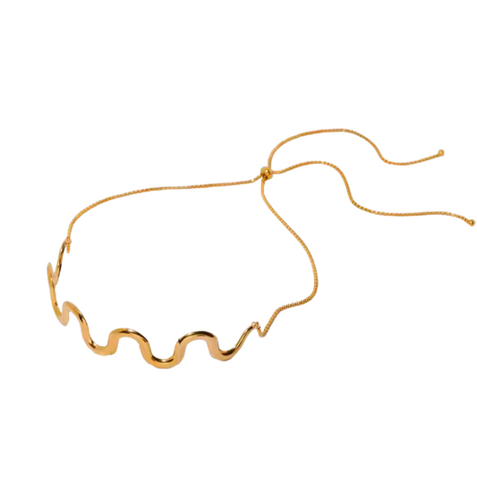 Wave Choker Goldtone